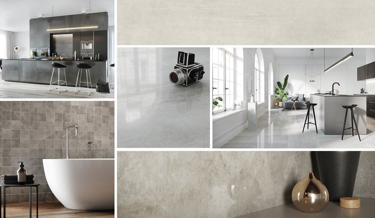 Płytki ścienne i podłogowe imitujące beton do łazienki, kuchni - GRAND CONCRETE