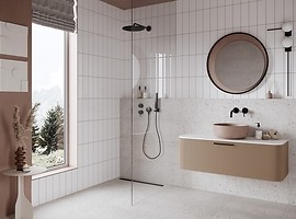 Gres łazienkowy terrazzo, płytki prostokątne do łazienki - SALSA & POSITO