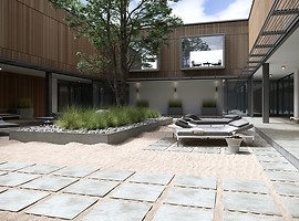 Szare płytki, gres imitujący beton do ogrodu, na balkon i taras - FOG 2.0