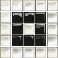 Glass White/Black Mosaic B New