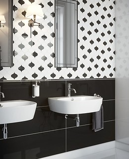 Czarno-biała mozaika w łazience z kolekcji Magnifique Mosaic