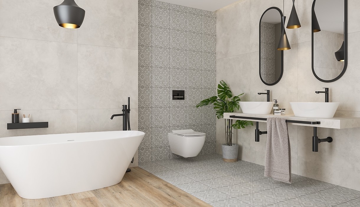 Projekt łazienki w stylu modern classic