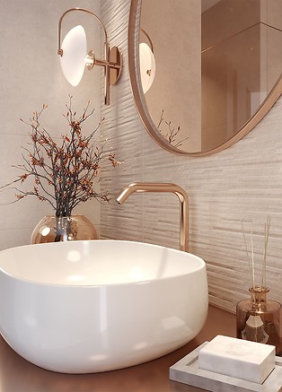 Vidal Beige, łazienka w stylu glamour