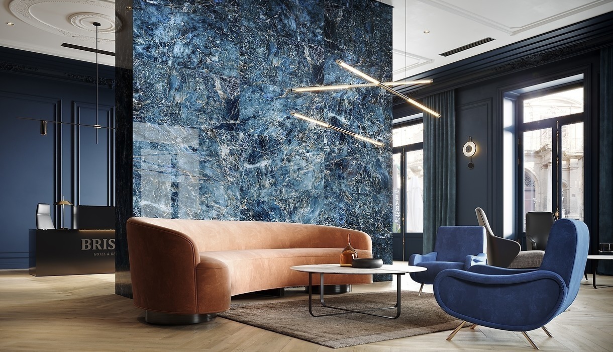 Z czym łączyć granatową ścianę w salonie