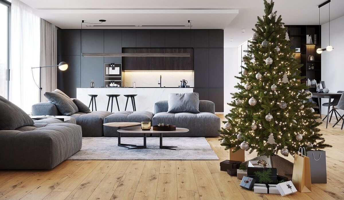 Świąteczna aranżacja wnętrza w stylu Opoczno
