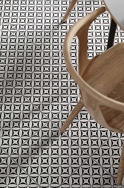 Patchwork Vertigo - Płytki ceramiczne we wzory czarno-białe