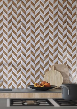 Love You White, Opoczno - płytki ze wzorem chevronu