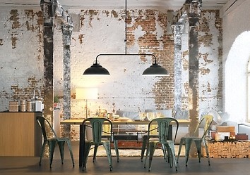 Industrialny styl w jadalni