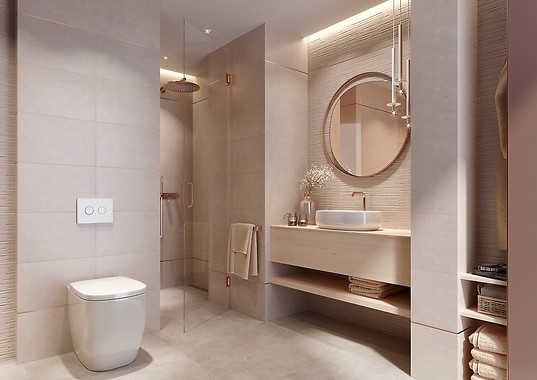 Vidal beige w łazience w stylu romantycznym