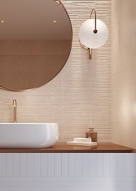 Vidal beige - beżowy kolor w łazience