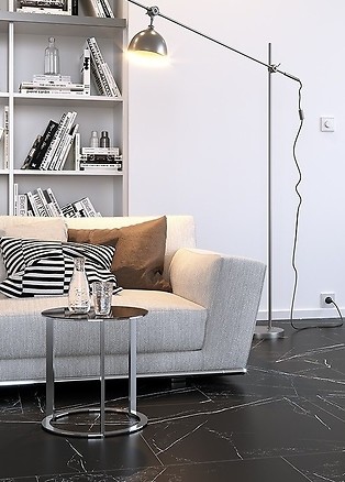 Płytki imitujące marmur – oryginalny pomysł na podłogę w salonie