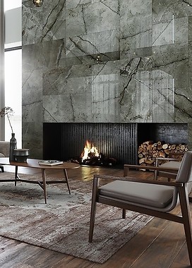 Ponadczasowa elegancja, czyli marmurowa ściana w salonie