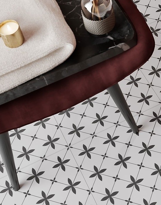 Łazienka z płytkami patchworkowymi, płytki patchwork, aranżacje Opoczno