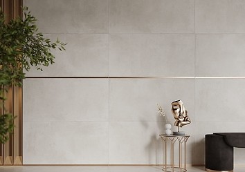 Aranżacja salonu z betonem na ścianie