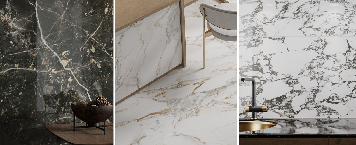 3 płytki inspirowane marmurem do eleganckiej kuchni