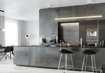 wyspa z gresów w salonie