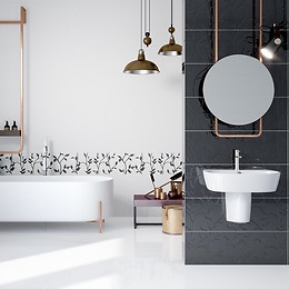 Kolekcja Winter Vine Floral od Opoczno czyli czarno-biała łazienka w motywach ...