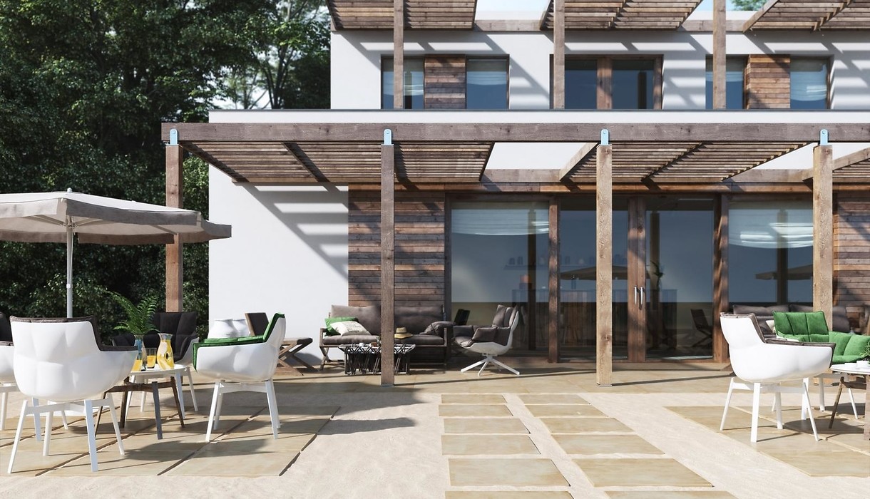 Płytki przed domem - płyty zewnętrzne tarasowe 2 cm - STONE 2.0 BEIGE